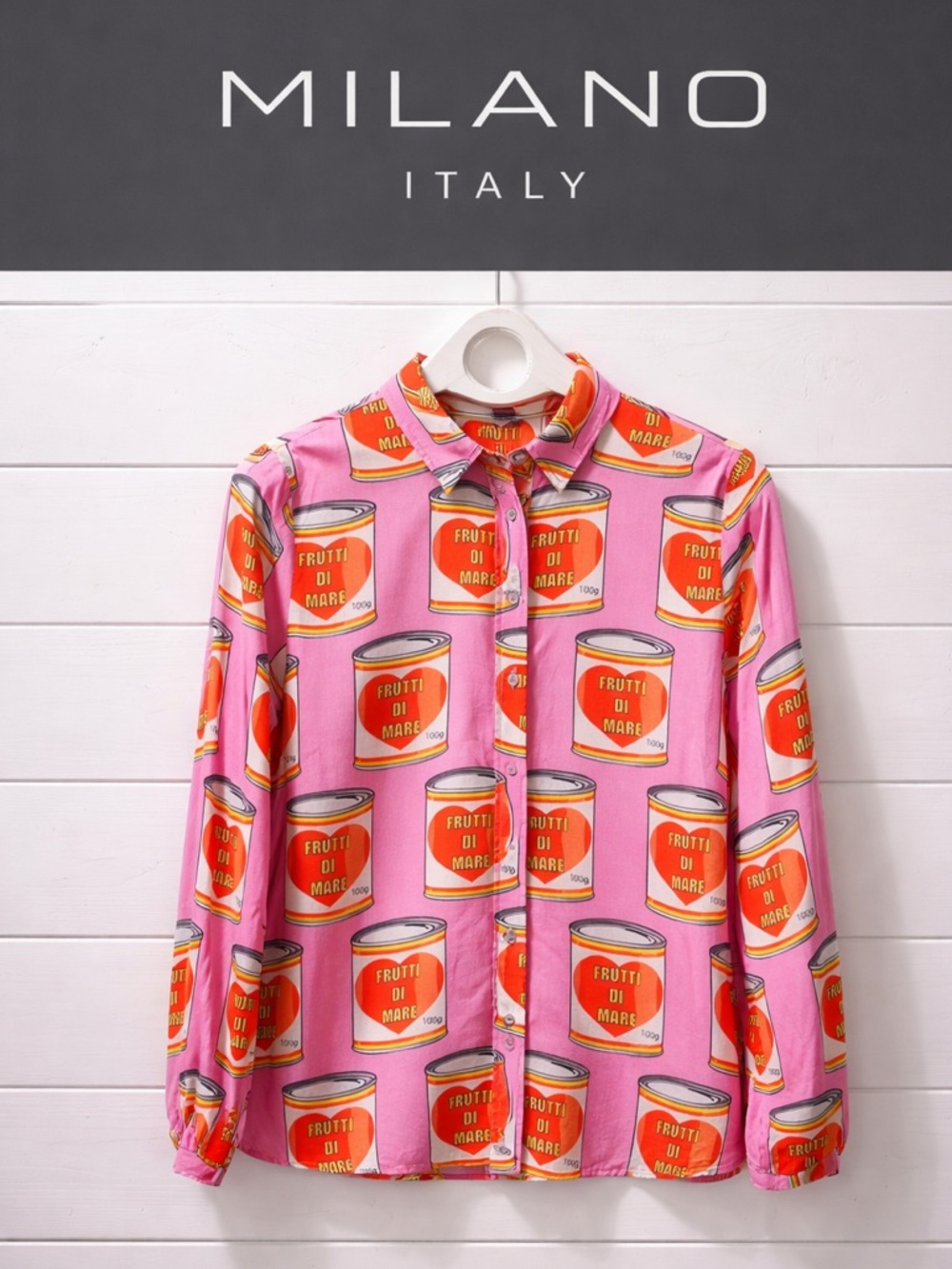 MILANO Italy Pink Graphic Button-Up Shirt – Size 36